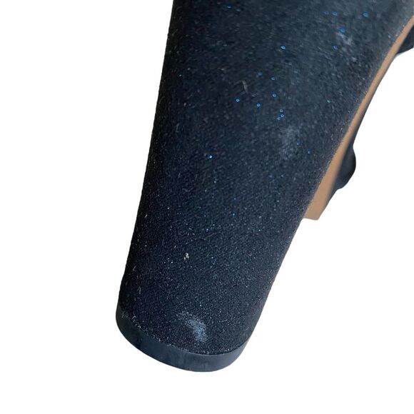 NEW Franco Sarto Damalis Platform Sandals Size 6.5 Heels in Black Galaxy Sparkle - Picture 14 of 16